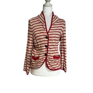 Mirror/Dash red and cream lightweight striped blazer jacket